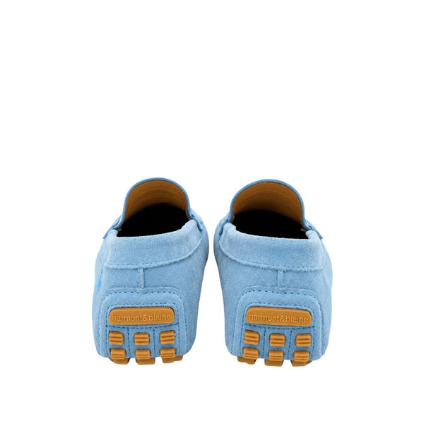 Harmont & Blaine Sky Blue Suede Driving Loafers