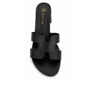 Envie Double Strap Block Heel Mules