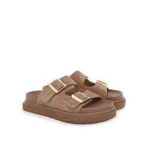 Exe Double-Buckle Slide Sandals