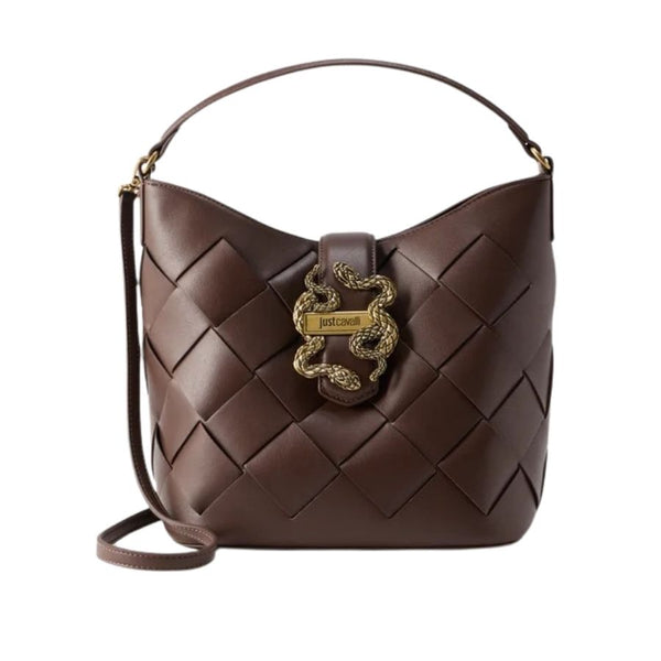 Just Cavalli Woven Snake Buckle Bag