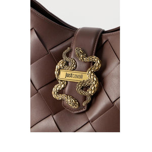 Just Cavalli Woven Snake Buckle Bag