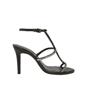 Santa Lolla T-Strap Heels with Metallic Detail