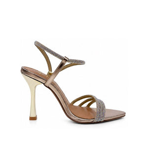 Exe Champagne Rhinestone Heel Sandals