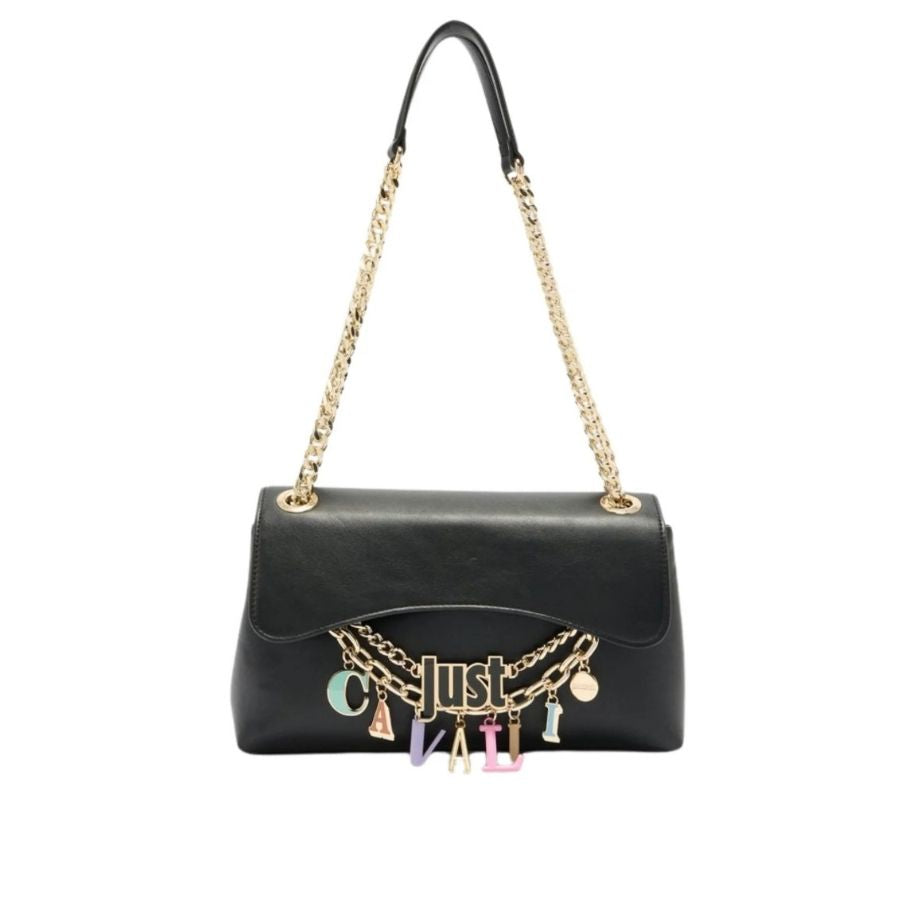 Just Cavalli Black Charm Chain Bag