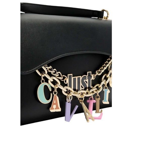 Just Cavalli Black Charm Chain Bag