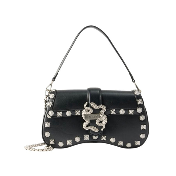 Just Cavalli Snake Buckle Studded Bag
