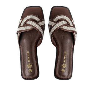 Envie Cross Strap Slide Sandals