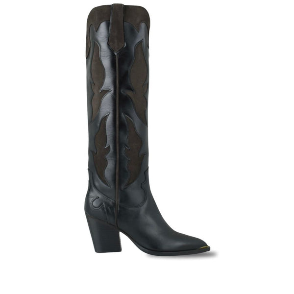 Exe leather western high boots - Black | Brown