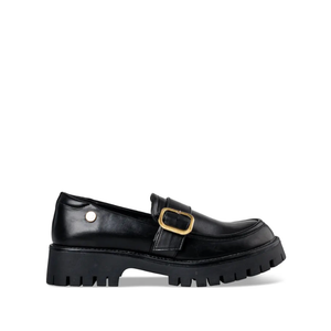 Envie Leather Loafers with Gold Buckle