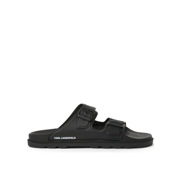 Karl Lagerfeld Signature Double Buckle Slides Men - Black