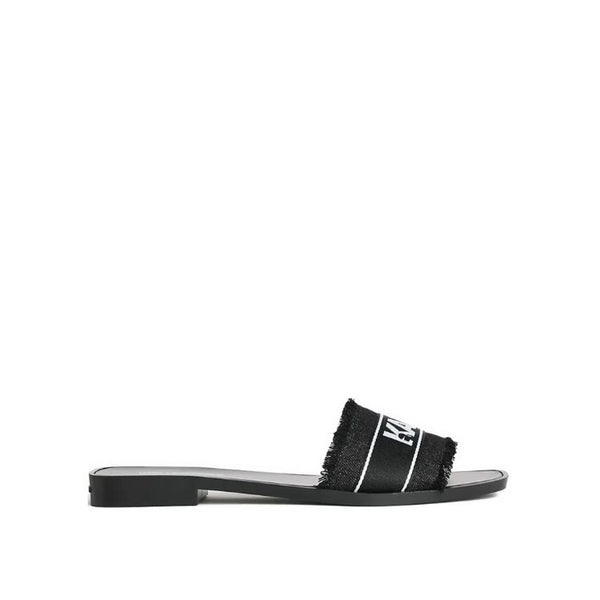 Karl Lagerfeld Denim Logo Strap Slides Women - Black