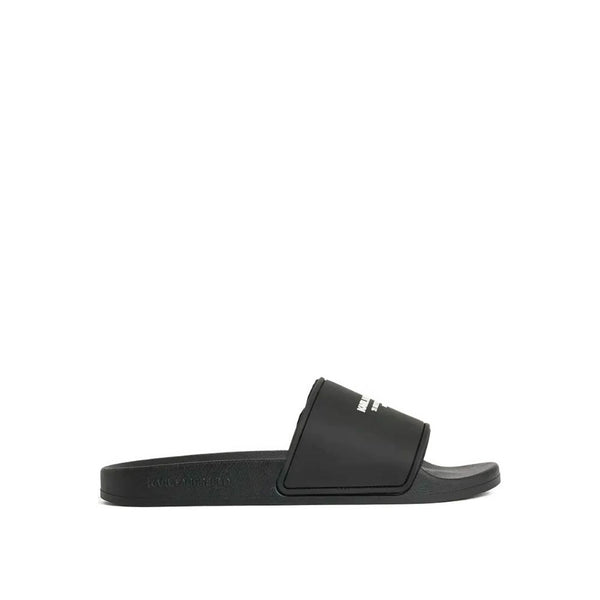 Karl Lagerfeld Logo Rubber Slides Men - Black