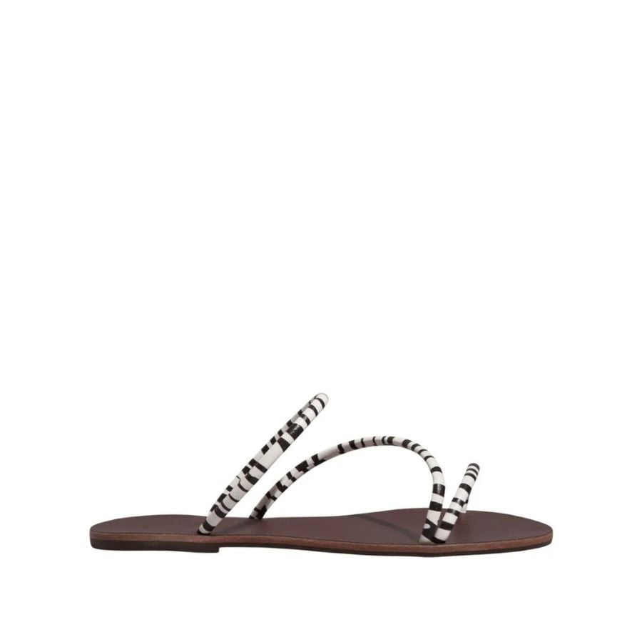 Santa Lolla Zebra Animal Print Flat Sandal – Thin Straps