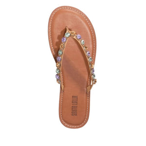 Santa Lolla Thin Strap Embellished Flat Sandal
