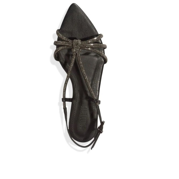Santa Lolla Rhinestone Leaf-Toe Flat Sandals