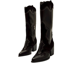 Mariamare Western Cowboy With Studded Details - Black