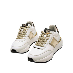 Mariamare Platform With Gold & Leopard Details - White | Gold