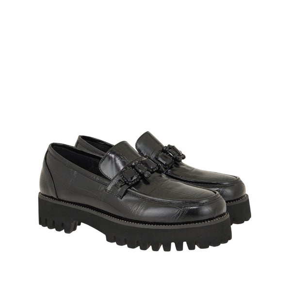 Exe Chunky Loafers With Jewel Detail - Black