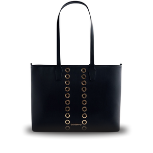 Gioseppo Shopper Bag With Gold Eyelets - Black