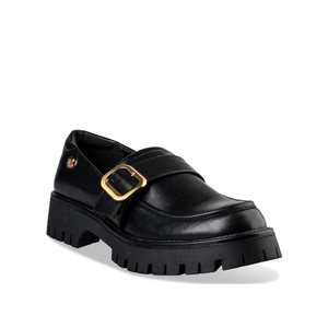 Envie Leather Loafers with Gold Buckle