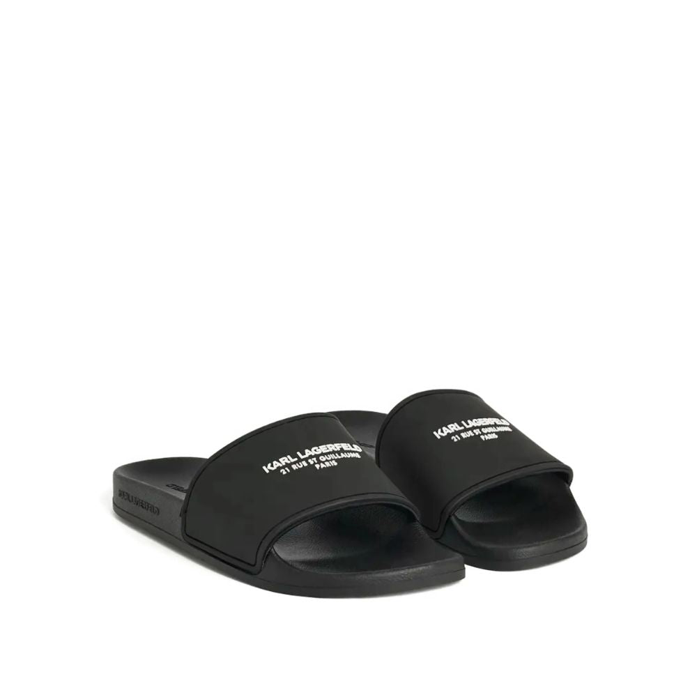 Karl Lagerfeld Logo Rubber Slides Men - Black