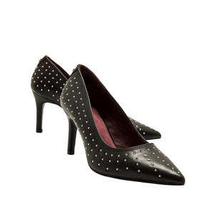 Mariamare Studded Pointed-Toe Heels - Black