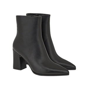 Exe pointed toe block heel ankle boots - black