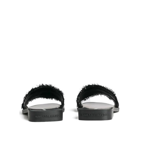 Karl Lagerfeld Denim Logo Strap Slides Women - Black