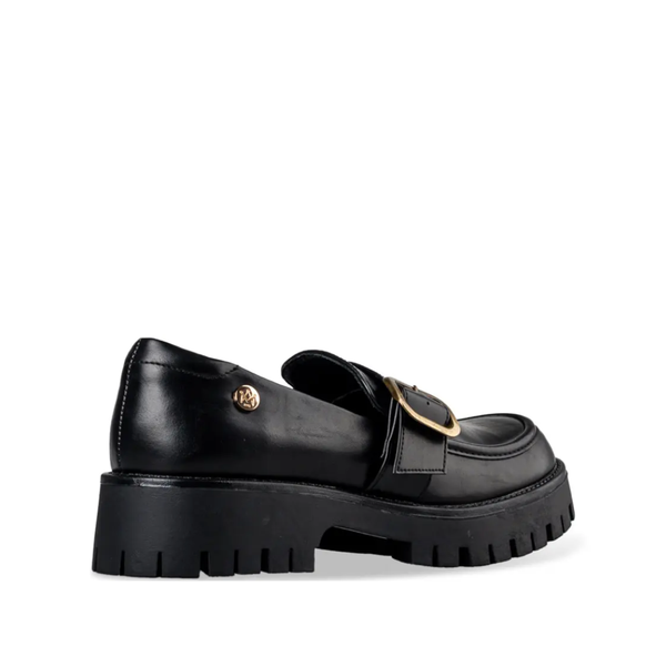 Envie Leather Loafers with Gold Buckle