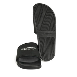 Karl Lagerfeld Logo Rubber Slides Men - Black