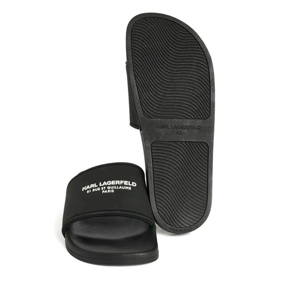 Karl Lagerfeld Logo Rubber Slides Men - Black