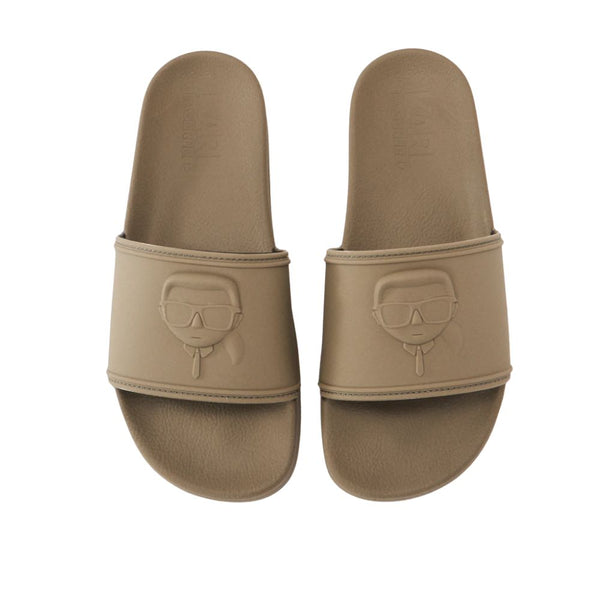 Karl Lagerfeld Rubber Icon Slides Men - Beige