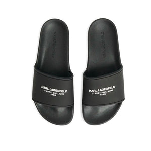 Karl Lagerfeld Logo Rubber Slides Men - Black