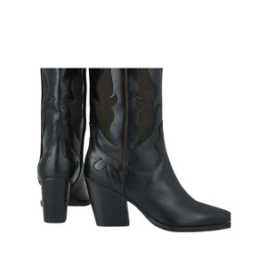 Exe leather western high boots - Black | Brown