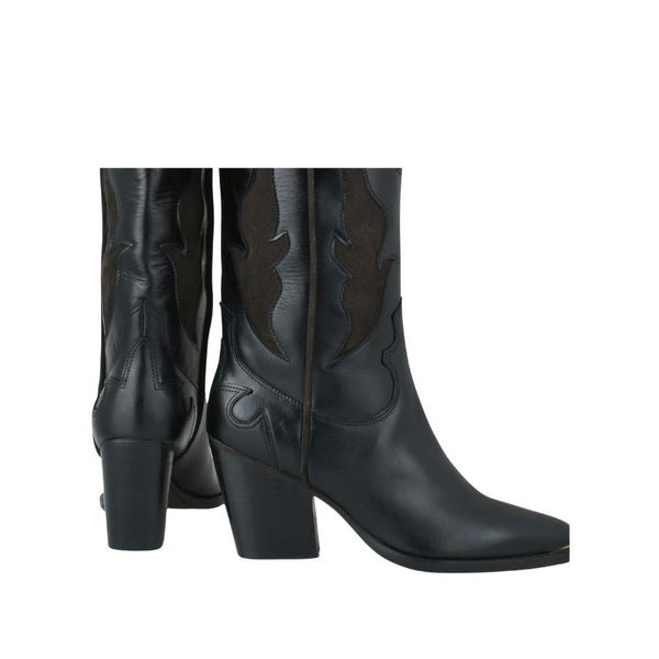 Exe leather western high boots - Black | Brown