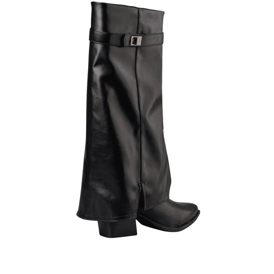 Envie Knee-High Strap Boots – Black