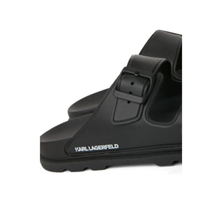 Karl Lagerfeld Signature Double Buckle Slides Men - Black