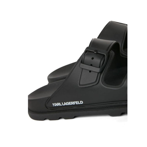 Karl Lagerfeld Signature Double Buckle Slides Men - Black