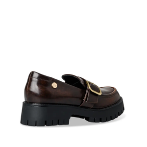 Envie Leather Loafers with Gold Buckle