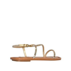 Santa Lolla Metallic Embellished Flat Sandals