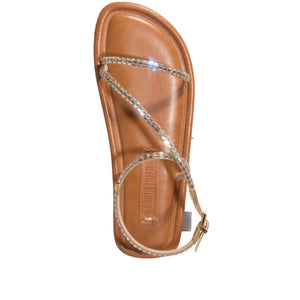 Santa Lolla Metallic Embellished Flat Sandals