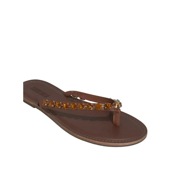 Santa Lolla Thin Strap Embellished Flat Sandal