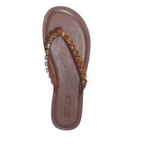Santa Lolla Thin Strap Embellished Flat Sandal