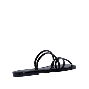 Santa Lolla Patent Square-Toe Flat Sandal