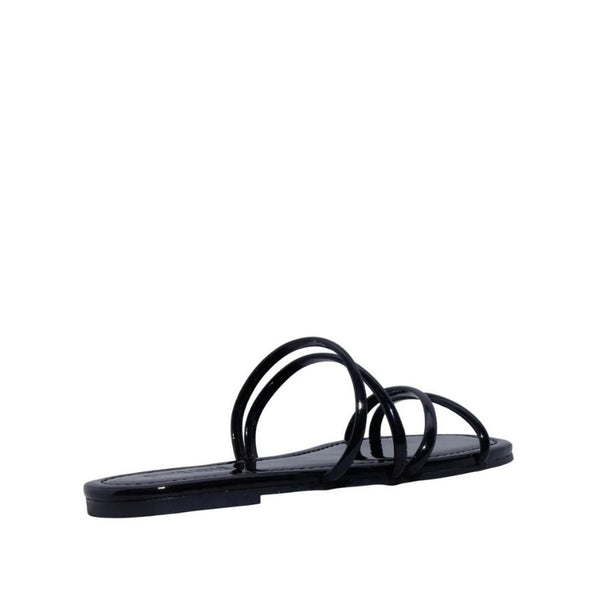 Santa Lolla Patent Square-Toe Flat Sandal