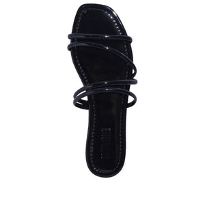 Santa Lolla Patent Square-Toe Flat Sandal
