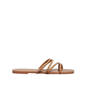 Santa Lolla Patent Square-Toe Flat Sandal