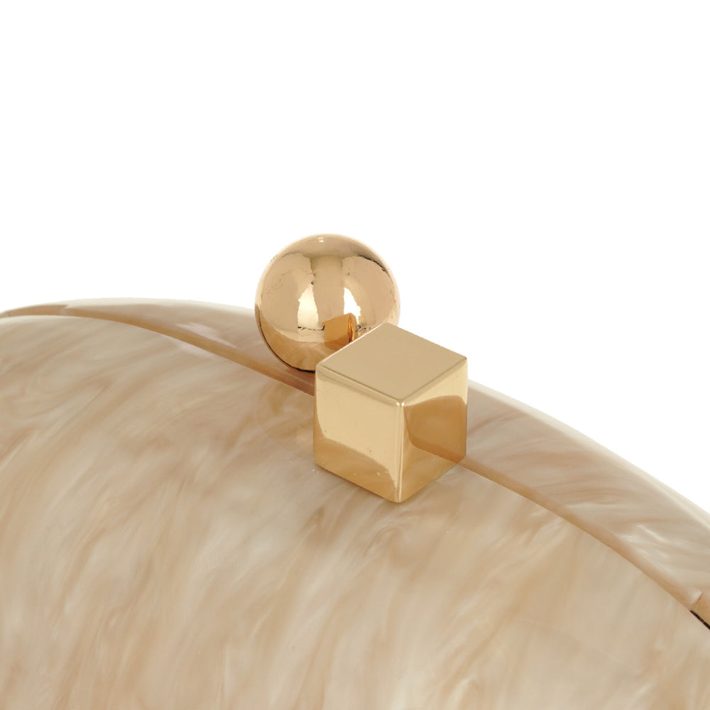 Exe Pearl Marble Oval Clutch