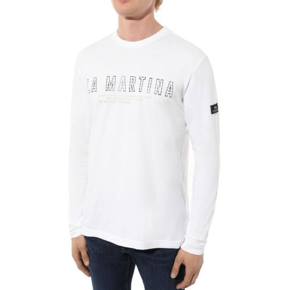 LA MARTINA WHITE SWEATSHIRT MEN COTTON LONG SLEEVE