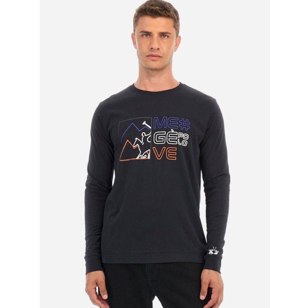 LA MARTINA REGULAR-FIT BLACK LONG SLEEVED MEN SWEATSHIRT